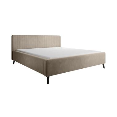 Meubella Lit double Jackson - Beige - Velours - 180x200 cm product