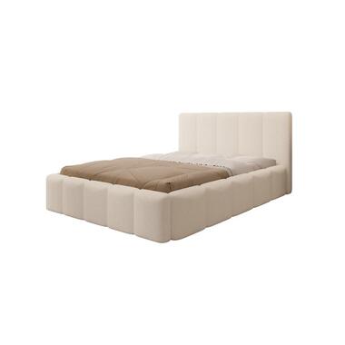 Meubella Lit double Excalibur - Tissu teddy beige - 140x200 cm product