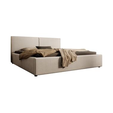 Meubella Lit double Infinity - Tissu côtelé beige - 180x200 cm product