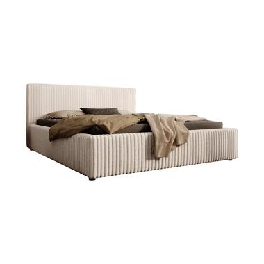 Meubella Lit double Infinity - Beige - Tissu côtelé duveteux - 160x200 cm product