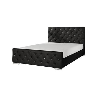 Meubella Lit double Aventura Diamond - Noir - 140x200 cm product