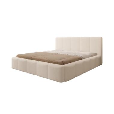 Meubella Lit double Excalibur - Tissu teddy beige - 180x200 cm product