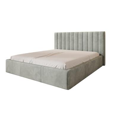 Meubella - Tweepersoonsbed Chief - Grijs - Velvet - 180x200 cm product