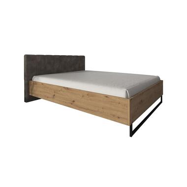 Meubella Lit double Saturn - Chêne - Noir - 180x200 cm product