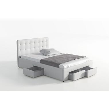 Meubella Lit double Milo - Blanc - 140x200 cm product