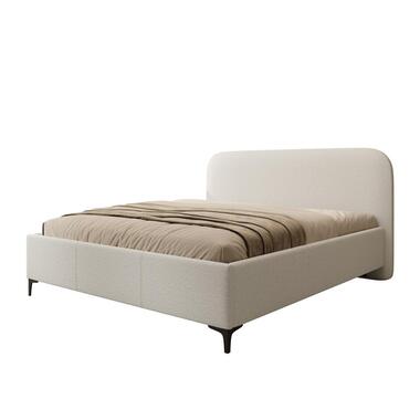 Meubella Lit double Helsink - Beige - Tissu Teddy - 180x200 cm product