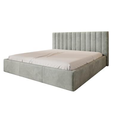 Meubella Lit double Chief - Gris - Velours - 200x200 cm product