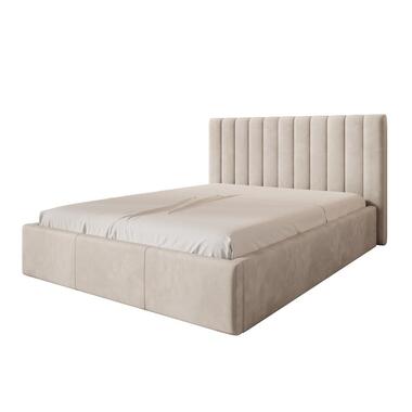 Meubella - Tweepersoonsbed Chief - Beige - Velvet - 160x200 cm product