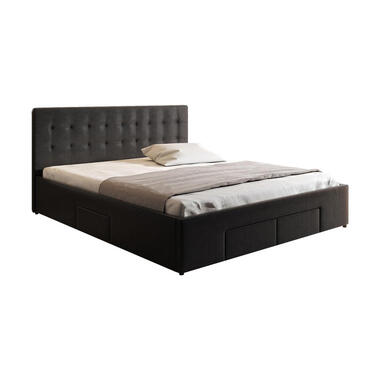 Meubella Lit double Milo - Noir - 140x200 cm product