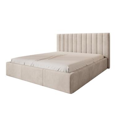 Meubella - Tweepersoonsbed Chief - Beige - Velvet - 180x200 cm product