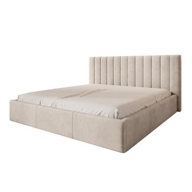 Meubella Lit double Chief - Beige - Velours - 200x200 cm product