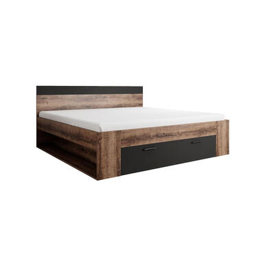 Meubella - Tweepersoonsbed Brown - Zwart - Eiken - 180x200 cm product