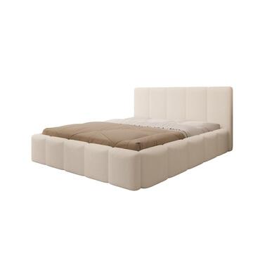 Meubella Lit double Excalibur - Tissu teddy beige - 160x200 cm product