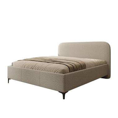 Meubella - Tweepersoonsbed Helsink - Grijs - Teddystof - 180x200 cm product