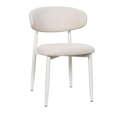 Eetkamerstoel - Beige/Wit - Zithoogte 47cm - Alexia - Set van 2 product