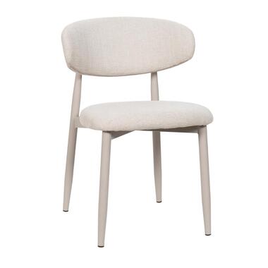Eetkamerstoel - Beige/Beige - Zithoogte 47cm - Alexia - Set van 2 product