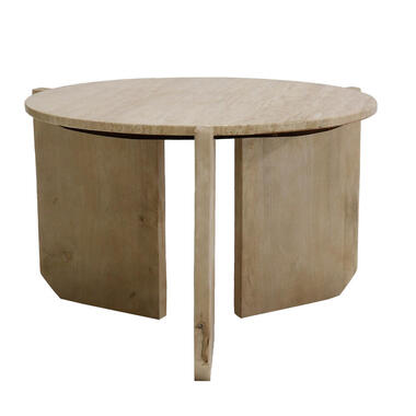 Salontafel Travertin - Naturel Mangohout - 60x60x40cm - Simon product