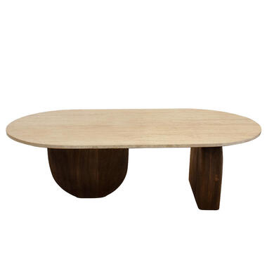 Salontafel Travertin - Bruin Mangohout - 120x65x38cm - Wessel product