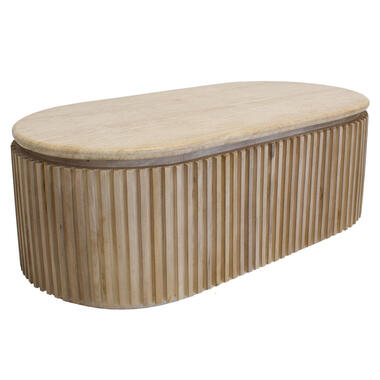 Salontafel Travertin - Naturel Mangohout - 120x60x40cm - Sven product