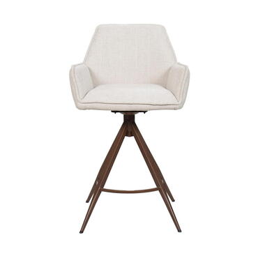 Barstoel Beige/Walnoot - Zithoogte 66cm - Noa - Set van 2 product