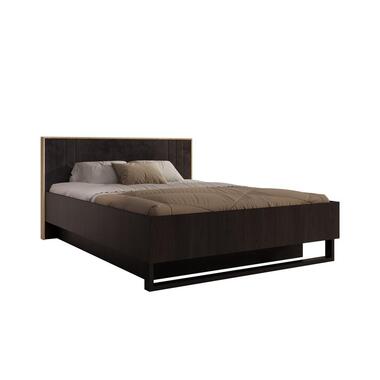 Meubella - Tweepersoonsbed Monor - Zwart eiken - 160x200 cm - Met gaslift product