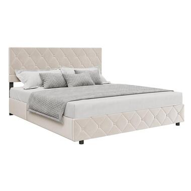 Meubella Lit double Hernandez - Beige 180x200 cm - Avec vérin à gaz product