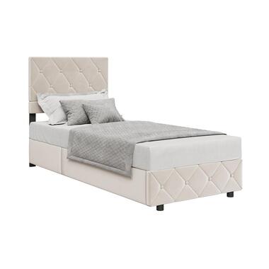 Meubella Lit simple Hernandez - Beige 90x200 cm - Avec vérin à gaz product