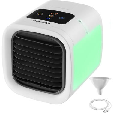 tectake Luchtkoeler Frosty met LED-verlichting, 2 koelstanden, 8W, Wit product