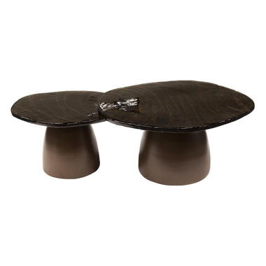 Salontafel Koper Metaal/Glas - 80x70x40cm - Eclipse product