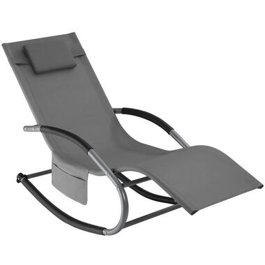 tectake Ligstoel Taya, ergonomisch, schommelfunctie, Grijs product