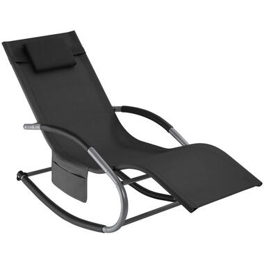 tectake Chaise longue TAYA ergonomique avec fonction de balancement, Noir product