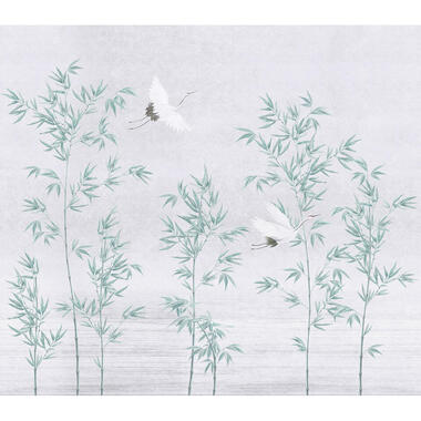 Sanders & Sanders papier peint panoramique - oiseaux de grue - gris et vert product