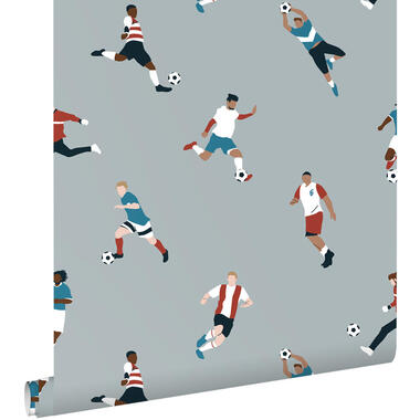 ESTAhome behangpapier - voetbalspelers - lichtblauw - 50 x 900 cm product