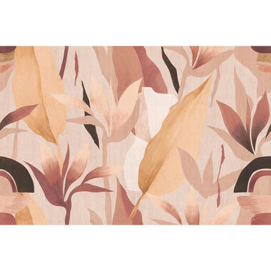 Sanders & Sanders fotobehangpapier - bladeren - roze - 424 x 280 cm product