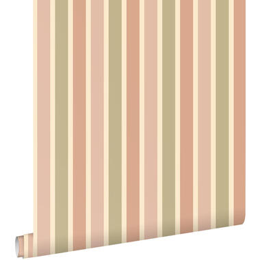 ESTAhome papier peint - à rayures - rose terracotta et vert - 50 x 900 cm product
