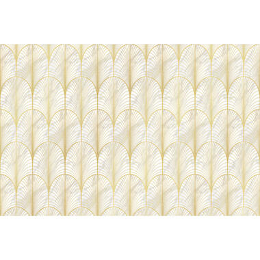 Sanders & Sanders fotobehangpapier - art deco bogen - goud en grijs product