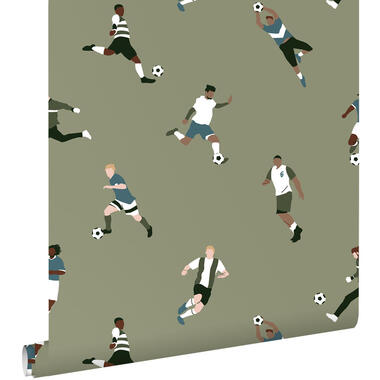 ESTAhome papier peint - joueurs de football - vert foncé - 50 x 900 cm product