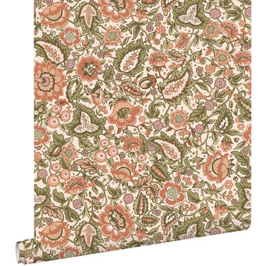 ESTAhome papier peint - fleurs vintage - vert et terracotta - 50 x 900 cm product