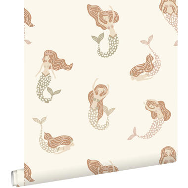 ESTAhome papier peint - sirènes - vert, vieux rose et terracotta - 50 x 900 cm product