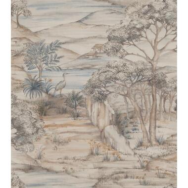 Sanders & Sanders behangpapier - landschap met water - bruin - 53 cm x 10,05 m product