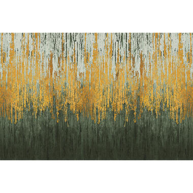 Sanders & Sanders fotobehangpapier - steen - goud en donkergroen - 424 x 280 cm product