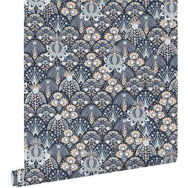 ESTAhome papier peint - fleurs vintage de style art nouveau - bleu product