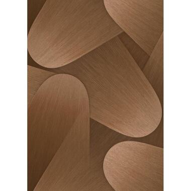Erismann behangpapier - 3D grafisch motief - terracotta bruin - 53 cm x 10.05 m product