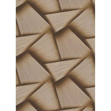 Erismann behangpapier - 3D grafisch motief - bruin - 53 cm x 10.05 m product