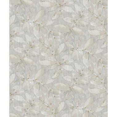 Sanders & Sanders behangpapier - getekende bladeren - grijs - 53 cm x 10,05 m product