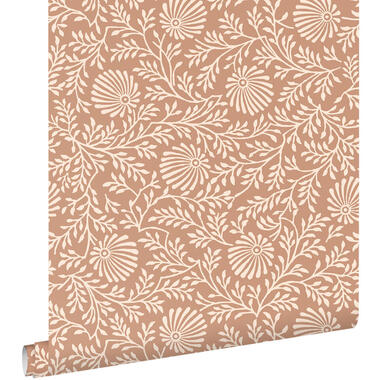ESTAhome behangpapier - vintage bloemen - terracotta roze - 50 x 900 cm product