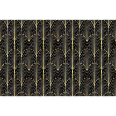 Sanders & Sanders fotobehangpapier - art deco bogen - goud en zwart product