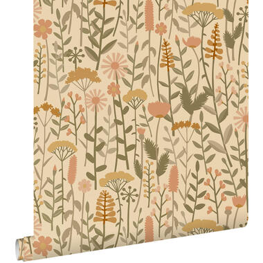 ESTAhome behangpapier - veldbloemen - geel, oranje en groen - 50 x 900 cm product