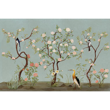 Sanders & Sanders papier peint panoramique - fleurs et oiseaux - bleu clair product
