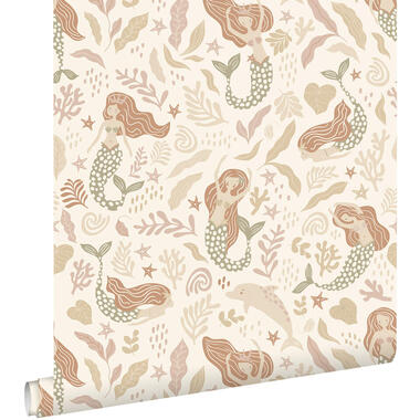 ESTAhome behangpapier - zeemeerminnen - vergrijsd groen, beige en terracotta product